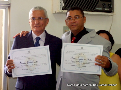 Osvaldo Carib&eacute; prefeito eleito e seu vice Adilton Eug&ecirc;nio ambos diplomados