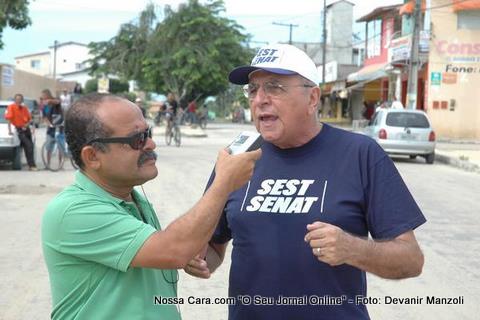 Aqui o poeta Tarcisio Formiga, gerente do SEST/SENAT fala ao rep&oacute;rter Evandro Lima sobre este mutir&atilde;o no bairro Juca Rosa