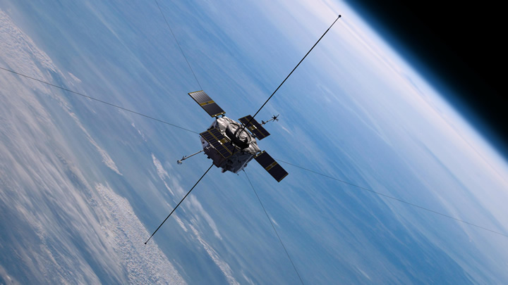 Concep��o art�stica de uma das Van Allen Probes, lan�adas em 2012.