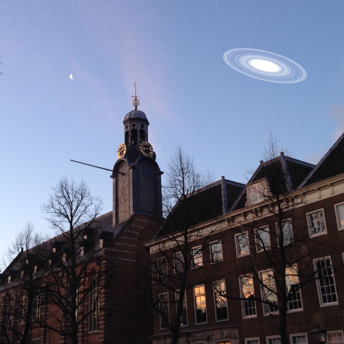 Se Saturno tivesse an�is assim, ver�amos isso em Leiden, na Holanda (Cr�dito: Matthew Kenworthy/Divulga��o)