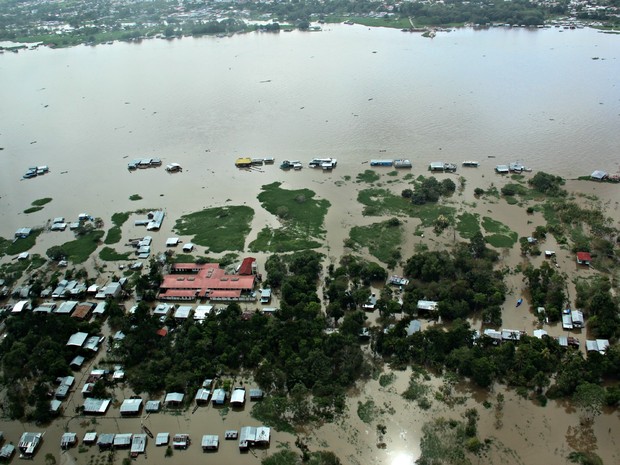 Tabatinga, no interior do Amazonas, tem 75% de �reas alagadas (Foto: Adneison Severiano/G1 AM)