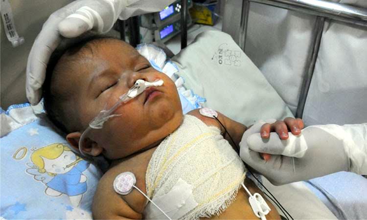 O beb� pedrinho morreu neste domingo, no Hospital Fel�cio Rocho. Ele aguardava por transplante de intestino nos Estados Unidos